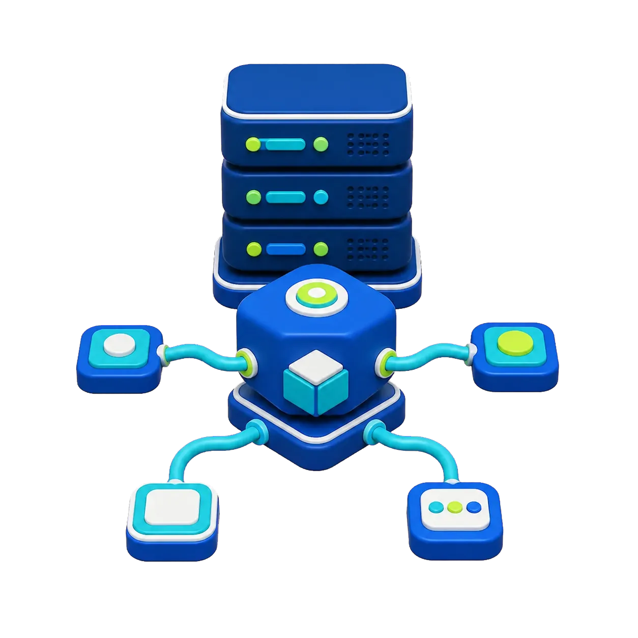 서버와 API 연결 구조를 표현한 Backend 기술 아이콘