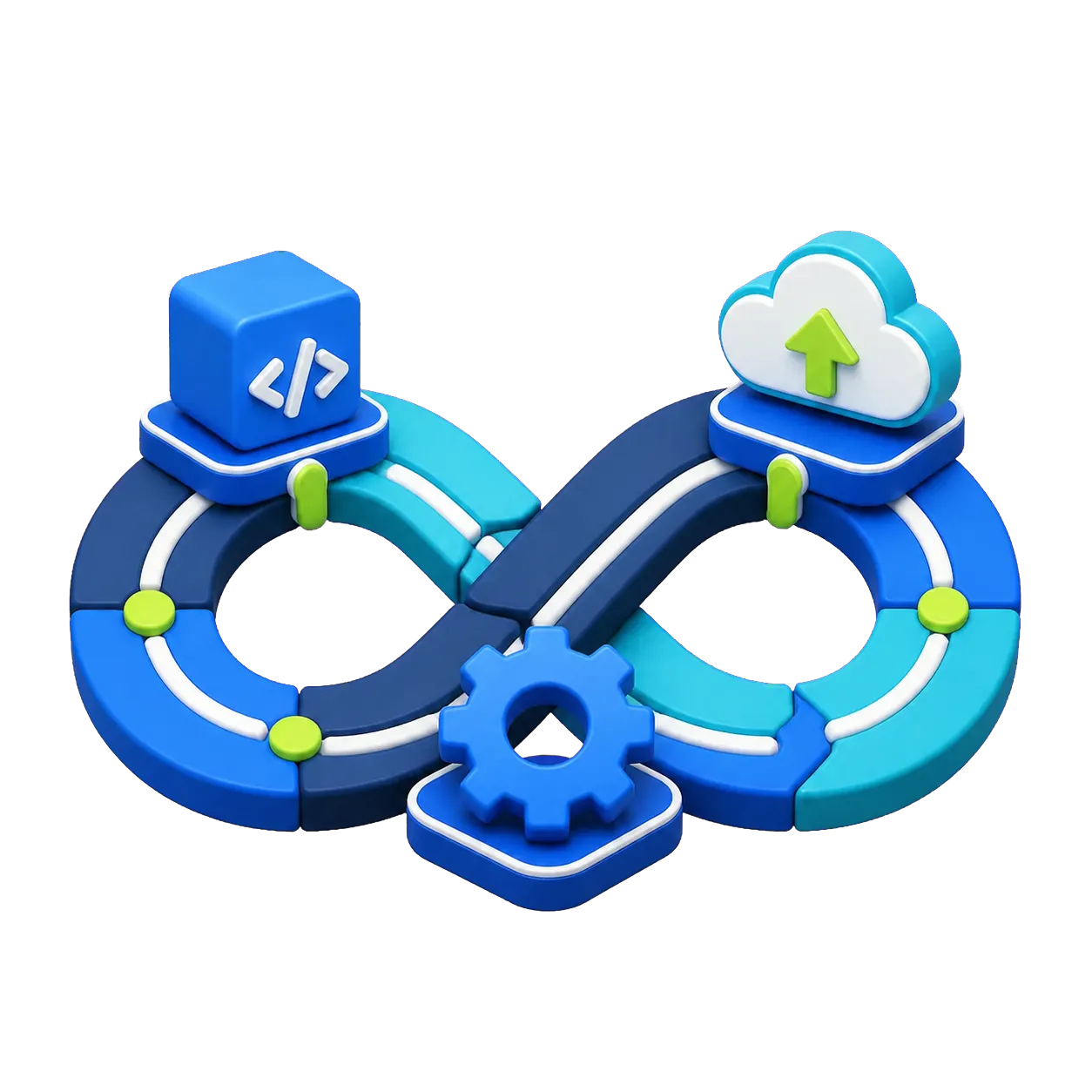 지속적 통합과 배포 자동화를 표현한 DevOps 기술 아이콘